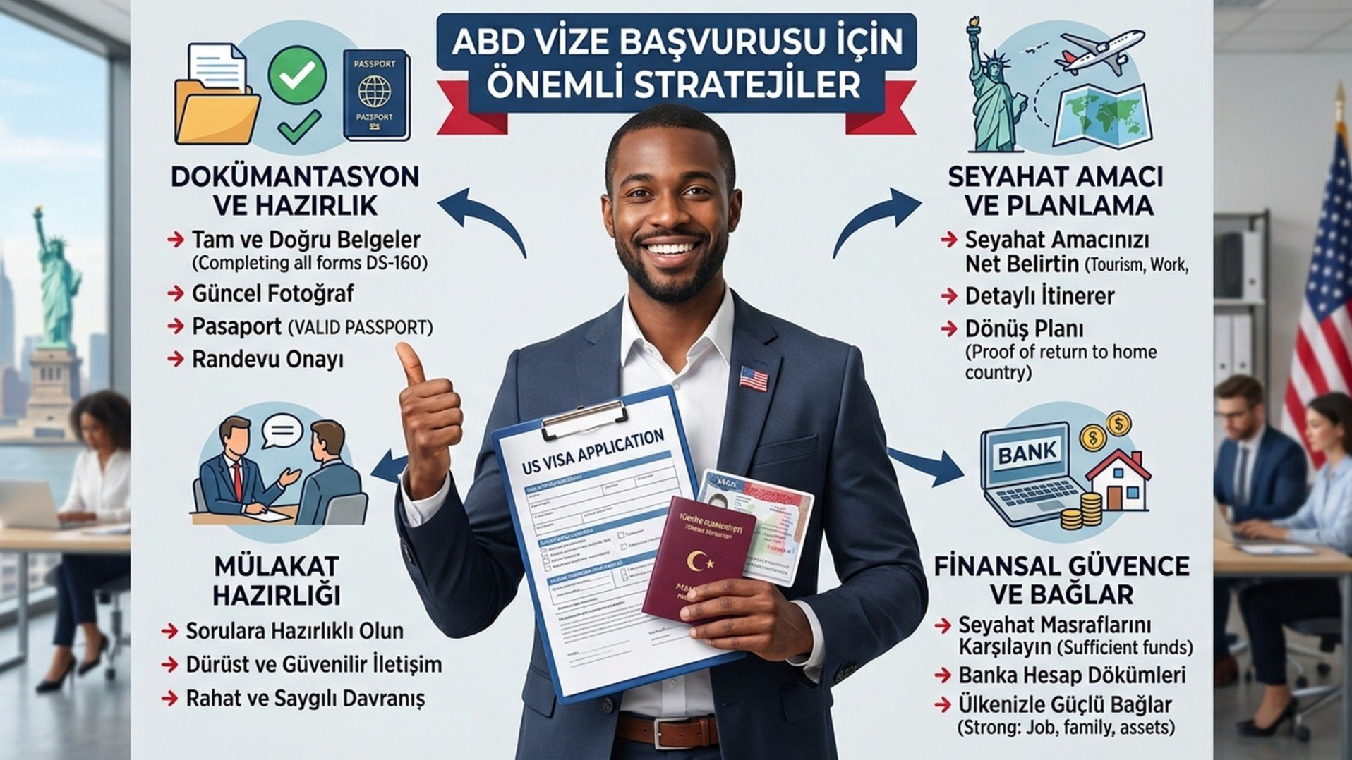 ABD Vize Mülakatında Reddedilmeyi Önleyecek İletişim Stratejileri